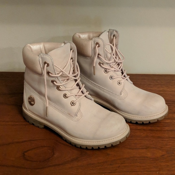 pink nubuck timberlands
